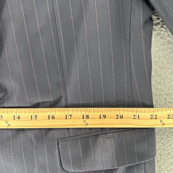 Hickey Freeman Loro Piana Tasmanian Jacket Men 44R Super 150’s Blue Stripe READ - Picture 7 of 15